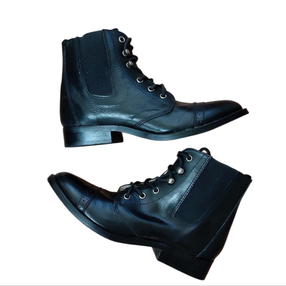 Smokey Mountain Boots Black Leather Lace-Up Ankle Booties Women's size 5